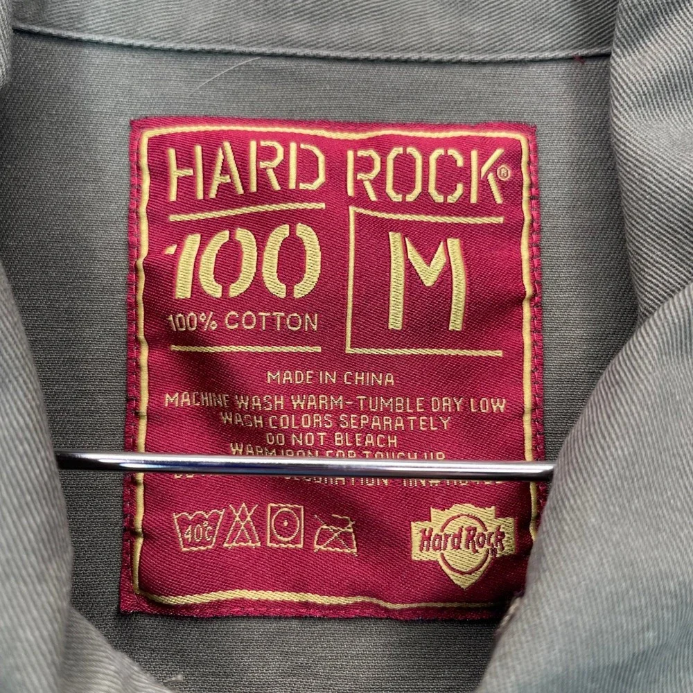 Hard Rock Cafe Mens M Shirt Military Utility Rock‎ & Roll Green Mall of America